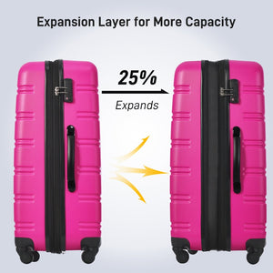 English Elm Hardshell 5 Piece Abs Spinner Luggage Set with Tsa Lock Expandable Travel Suitcases Pink PP310249AAH