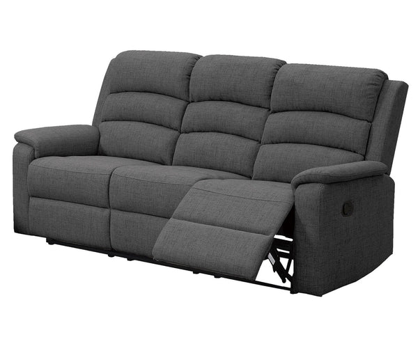 English Elm Modern Vertically Tufted Sofa and Recliner Set Burlap Fabric for Living Rooms B011S02376