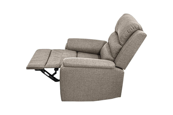 English Elm Modern Light Brown Burlap Fabric Recliner Chair, Manual Motion, Padded Headrest & Armrests for Cozy Living Room Comfort B011133824