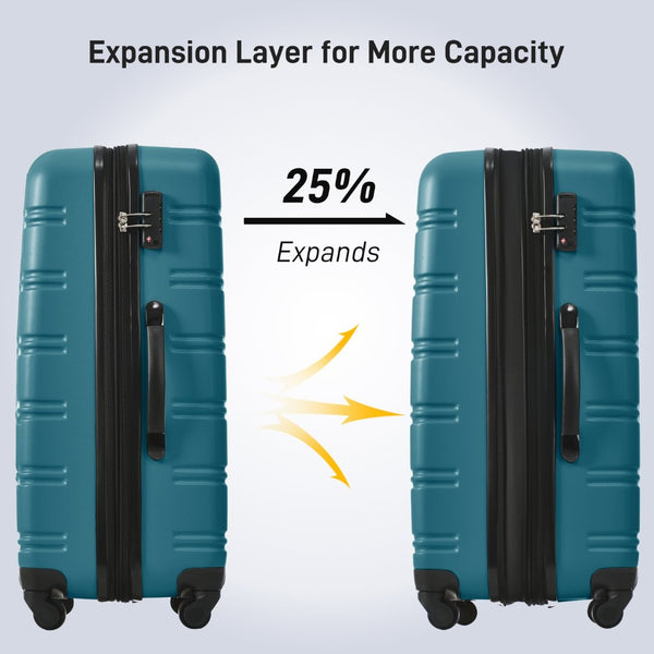 English Elm Hardshell 5 Piece Abs Spinner Luggage Set with Tsa Lock Expandable Travel Suitcases Blue PP310249AAF