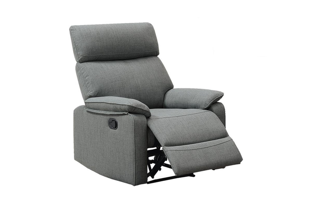English Elm Gray Burlap Manual Recliner Chair with High Back, Padded Arms & Modern Comfort for Living Room Gray 31 L x 31 W x 21 H B011133820