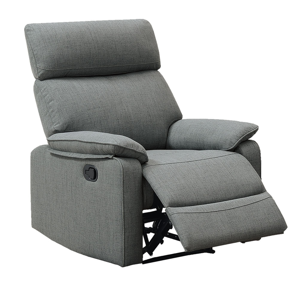 English Elm Gray Burlap Manual Recliner Chair with High Back, Padded Arms & Modern Comfort for Living Room Gray 31 L x 31 W x 21 H B011133820