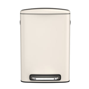 English Elm 13 13 Gallon Kitchen Foot Pedal Trash Can with Soft Close Lid, Rectangular Stainless Steel Bin for Neat Home White W1550122451