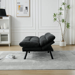 English Elm UNITED Plush Velvet Sleeper Sofa Bed with Metal Legs, 600lb Capacity, Breathable Foam Comfort and Style Dark Gray W1568P235146