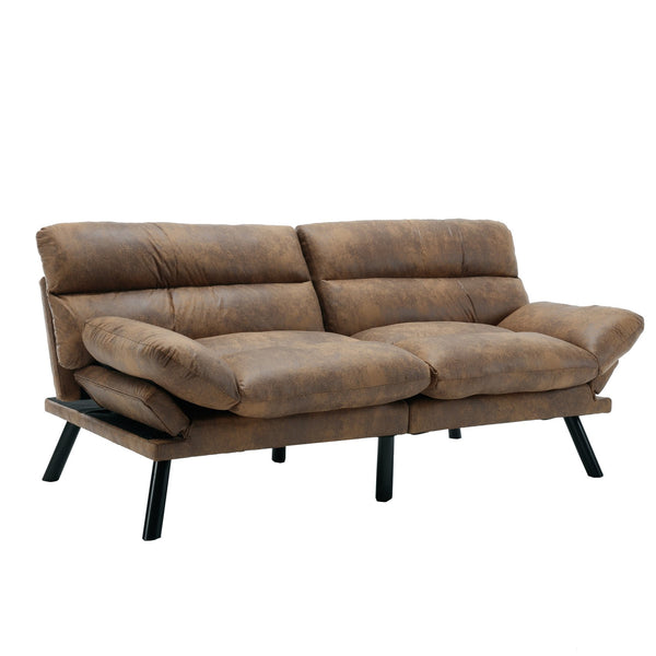 English Elm UNITED Plush Velvet Sleeper Sofa Bed with Metal Legs, 600lb Capacity, Breathable Foam Comfort and Style Coffee W1568P235145