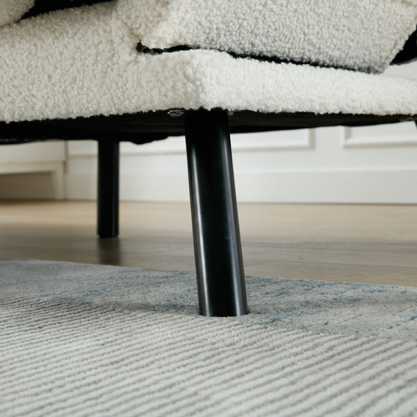 English Elm UNITED Plush Velvet Sleeper Sofa Bed with Metal Legs, 600lb Capacity, Breathable Foam Comfort and Style White Teddy W1568P235150