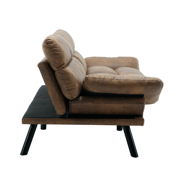 English Elm UNITED Plush Velvet Sleeper Sofa Bed with Metal Legs, 600lb Capacity, Breathable Foam Comfort and Style Coffee W1568P235145