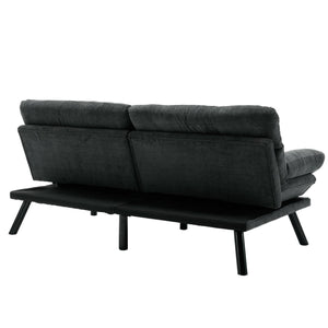 English Elm UNITED Plush Velvet Sleeper Sofa Bed with Metal Legs, 600lb Capacity, Breathable Foam Comfort and Style Dark Gray W1568P235146