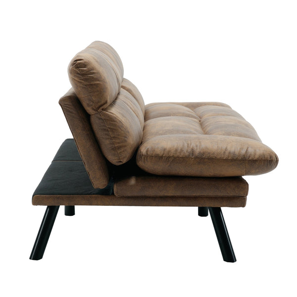 English Elm UNITED Plush Velvet Sleeper Sofa Bed with Metal Legs, 600lb Capacity, Breathable Foam Comfort and Style Coffee W1568P235145