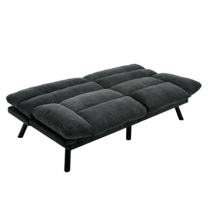 English Elm UNITED Plush Velvet Sleeper Sofa Bed with Metal Legs, 600lb Capacity, Breathable Foam Comfort and Style Dark Gray W1568P235146