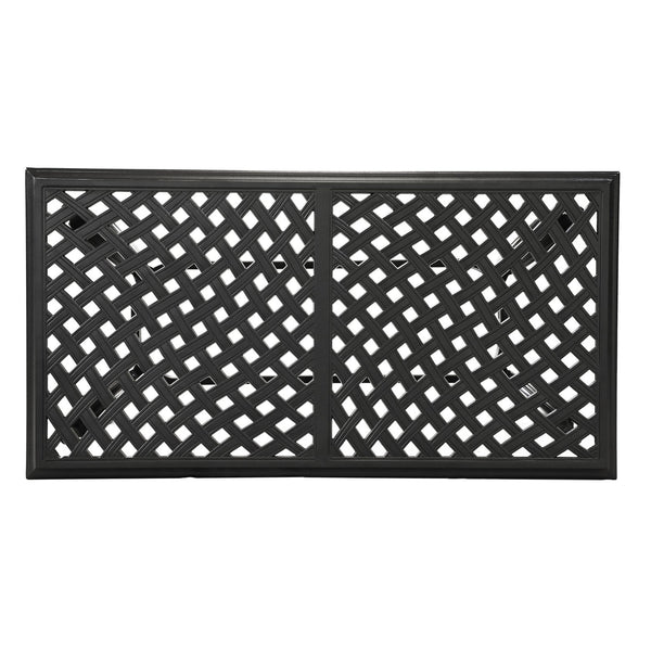 English Elm Coffee Table Halston Collection Espresso Brown Aluminum Outdoor Patio Modern Weather-Resistant 44" ABQ-AHF-LD7289F-21-42