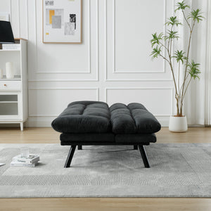 English Elm UNITED Plush Velvet Sleeper Sofa Bed with Metal Legs, 600lb Capacity, Breathable Foam Comfort and Style Dark Gray W1568P235146