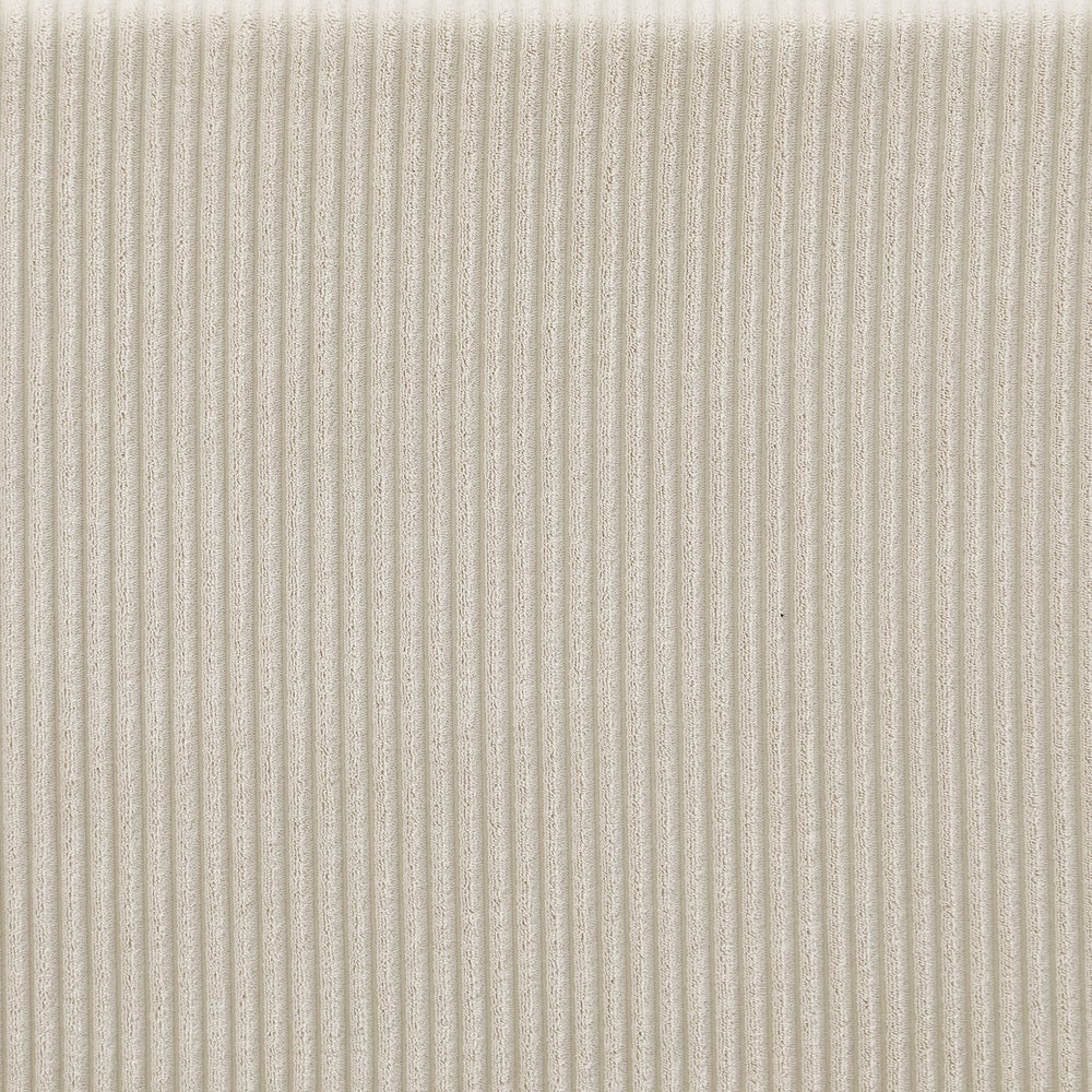 English Elm Duke Plush Corduroy 4-Piece Sectional Sofa with Ottoman, 6 Toss Pillows, Modern Black Legs Beige B102S00047