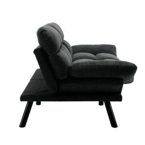 English Elm UNITED Plush Velvet Sleeper Sofa Bed with Metal Legs, 600lb Capacity, Breathable Foam Comfort and Style Dark Gray W1568P235146