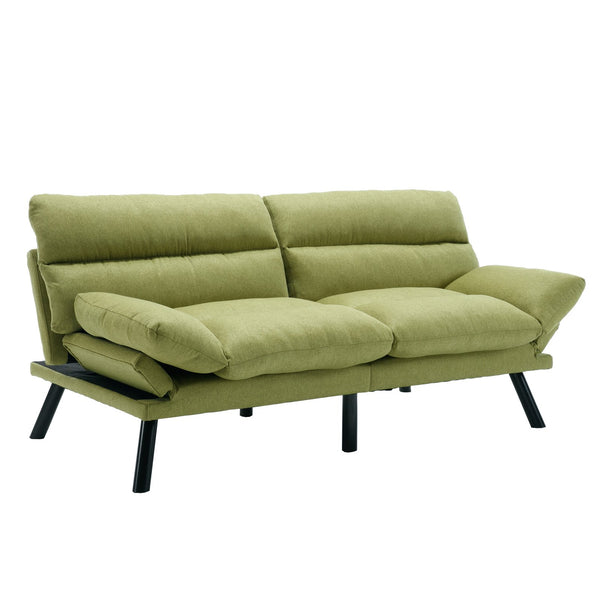 English Elm UNITED Plush Velvet Sleeper Sofa Bed with Metal Legs, 600lb Capacity, Breathable Foam Comfort and Style Green W1568P235148