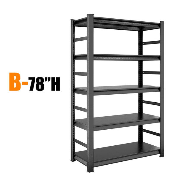 English Elm Storage Shelves 5 Tier Steel Rack Powder Coated Adjustable Garage Pantry Unit W1831126676