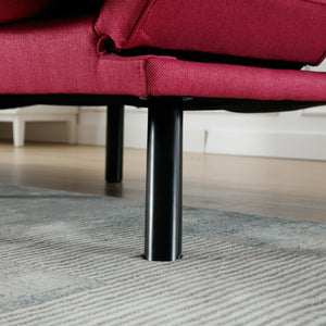 English Elm UNITED Plush Velvet Sleeper Sofa Bed with Metal Legs, 600lb Capacity, Breathable Foam Comfort and Style Rose Red W1568P235149