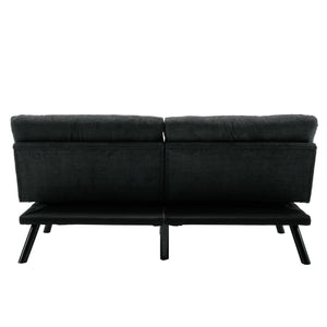 English Elm UNITED Plush Velvet Sleeper Sofa Bed with Metal Legs, 600lb Capacity, Breathable Foam Comfort and Style Dark Gray W1568P235146