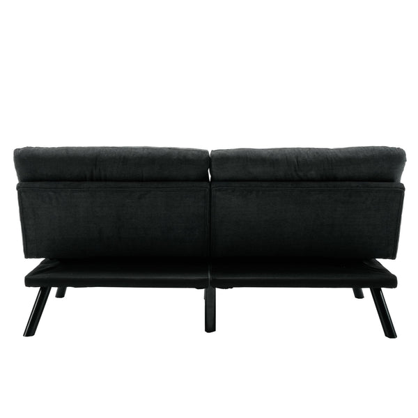 English Elm UNITED Plush Velvet Sleeper Sofa Bed with Metal Legs, 600lb Capacity, Breathable Foam Comfort and Style Dark Gray W1568P235146