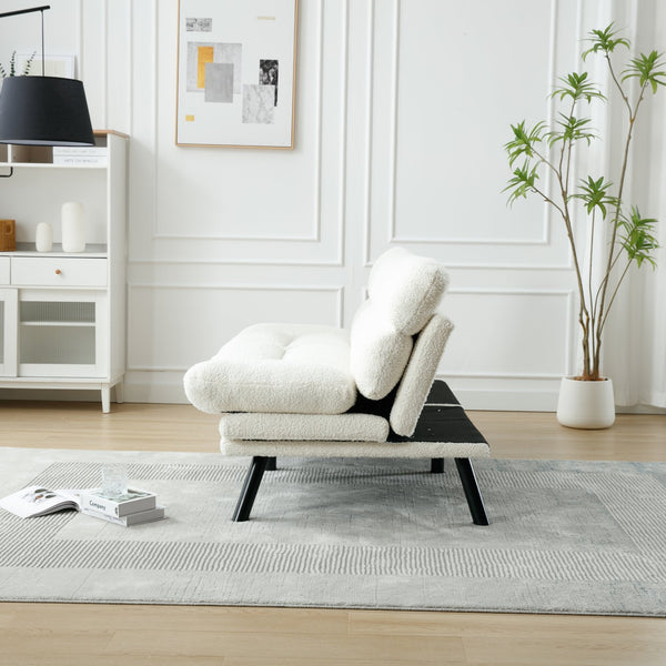 English Elm UNITED Plush Velvet Sleeper Sofa Bed with Metal Legs, 600lb Capacity, Breathable Foam Comfort and Style White Teddy W1568P235150