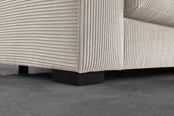 English Elm Naomi Modern 3-Piece Corduroy Sectional with Right Chaise, Loveseat Center & Six Accent Pillows Beige B102S00044