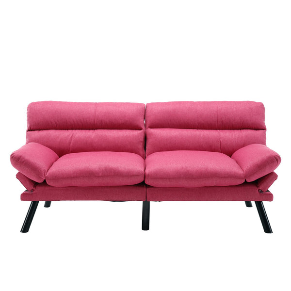 English Elm UNITED Plush Velvet Sleeper Sofa Bed with Metal Legs, 600lb Capacity, Breathable Foam Comfort and Style Rose Red W1568P235149
