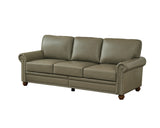 English Elm Classic Living Room Nails Sofa Taupe Faux Leather