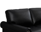 English Elm Classic Living Room Nails Sofa Black Faux Leather