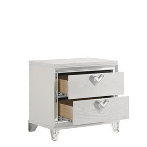 English Elm Modern Prism King 4PC Bedroom Set with LED Headboard, Mirror Accents, V-Handle Storage & Tufting B009S01226