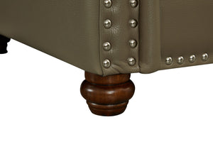 English Elm Living Room Sofa With Storage - Stylish 1+2+3 Sectional In Taupe Faux Leather For Modern Comfort W1097S00094