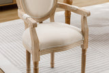 English Elm French Style Solid Wood Dining Chair,Set Of 2,Cream