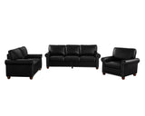 English Elm Living Room Sofa With Storage Sofa 1+2+3 Sectional Black Faux Leather