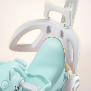 English Elm Rocking Unicorn Ride on Toy with Push Handle Balance Bike and Board for Toddlers W509125830