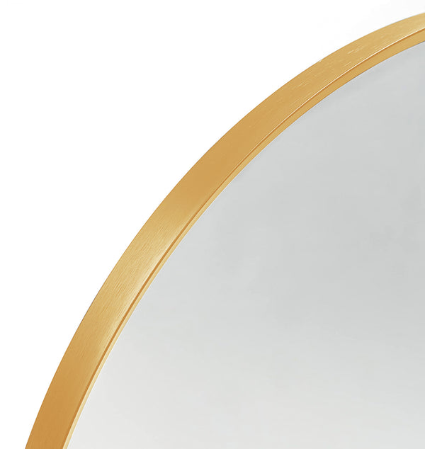English Elm 20x30 Arched Bathroom Mirror with Anti-Rust Metal Frame, Shatterproof HD Glass, Easy Wall Mount Gold W2203P303814