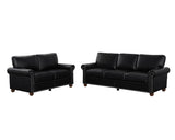 English Elm Living Room Sofa With Storage Sofa 2+3 Sectional Black Faux Leather