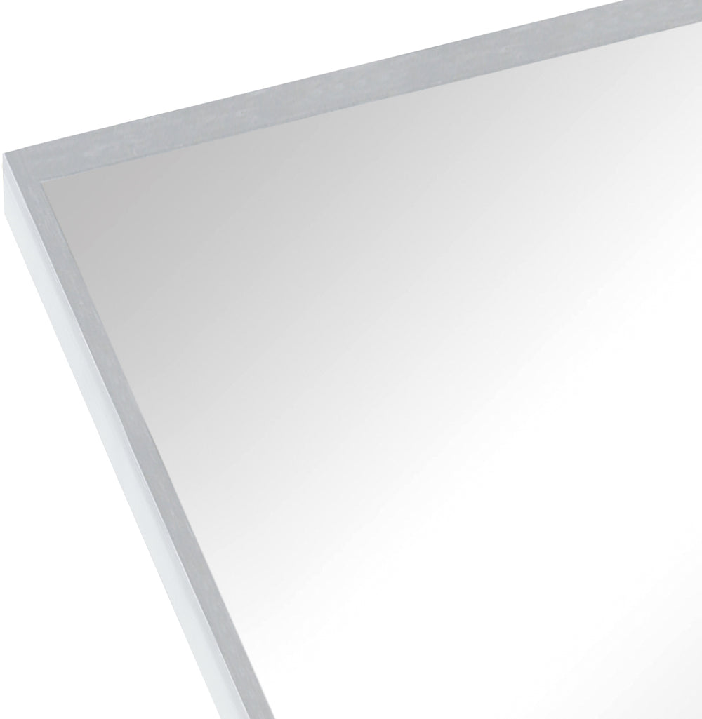 English Elm 24X36 Inch Silver Metal Framed Arched Bathroom Mirror - Elegant Wall Accent For Modern Spaces W2203P303844