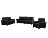 English Elm Living Room Sofa With Storage Sofa 1+2+3 Sectional Black Faux Leather