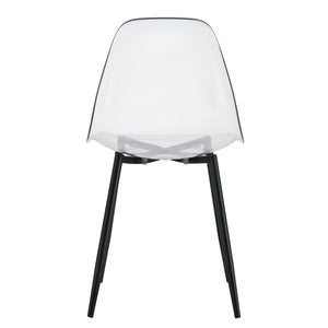 English Elm Modern minimalist ergonomic dining chair with sleek PET shell, curved comfort back, metal legs, easy assembly, set of 4 Transparent W1151134923