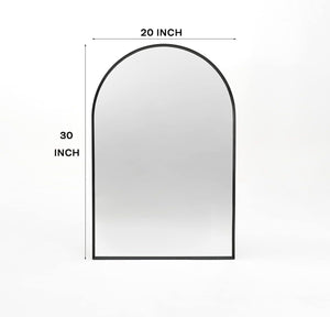 English Elm 20x30 Arched Bathroom Mirror with Anti-Rust Metal Frame, Shatterproof HD Glass, Easy Wall Mount Black W2203P303805