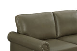 English Elm Classic Living Room Nails Sofa Taupe Faux Leather