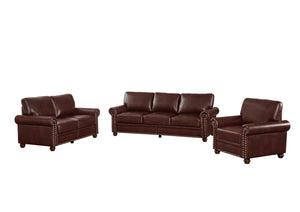 English Elm Living Room Sofa With Storage - Stylish 1+2+3 Sectional In Burgundy Faux Leather For Comfort & Functionality W1097S00095