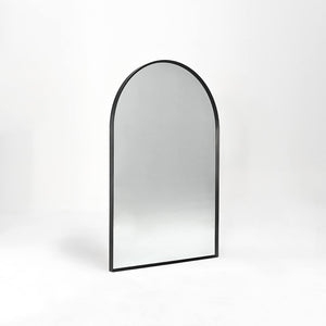 English Elm 20x30 Arched Bathroom Mirror with Anti-Rust Metal Frame, Shatterproof HD Glass, Easy Wall Mount Black W2203P303805