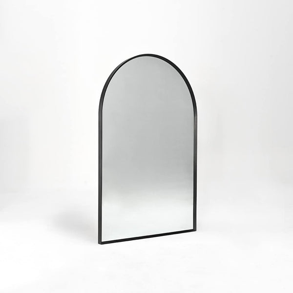 English Elm 20x30 Arched Bathroom Mirror with Anti-Rust Metal Frame, Shatterproof HD Glass, Easy Wall Mount Black W2203P303805