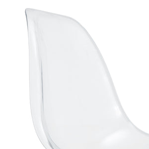 English Elm Modern minimalist ergonomic dining chair with sleek PET shell, curved comfort back, metal legs, easy assembly, set of 4 Transparent W1151134923