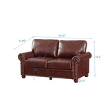 English Elm Living Room Sofa With Storage Sofa 2+3 Sectional Burgundy Faux Leather