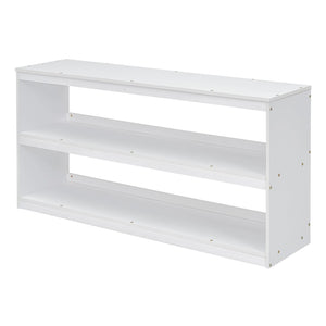 English Elm Full Size Loft Bed with Retractable Desk Stair Storage Drawers Pinewood Frame White LT100217AAK