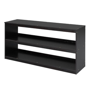 English Elm Full Size Loft Bed with Retractable Desk Stair Storage Drawers Pinewood Frame Espresso LT100217AAP
