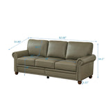 English Elm Classic Living Room Nails Sofa Taupe Faux Leather