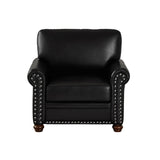 English Elm Living Room Sofa Single Seat Chair With Wood Leg Black Faux Leather