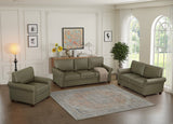 Taupe Faux Leather Sectional Sofa with Storage - Sleek Design, 1+2+3 Seater